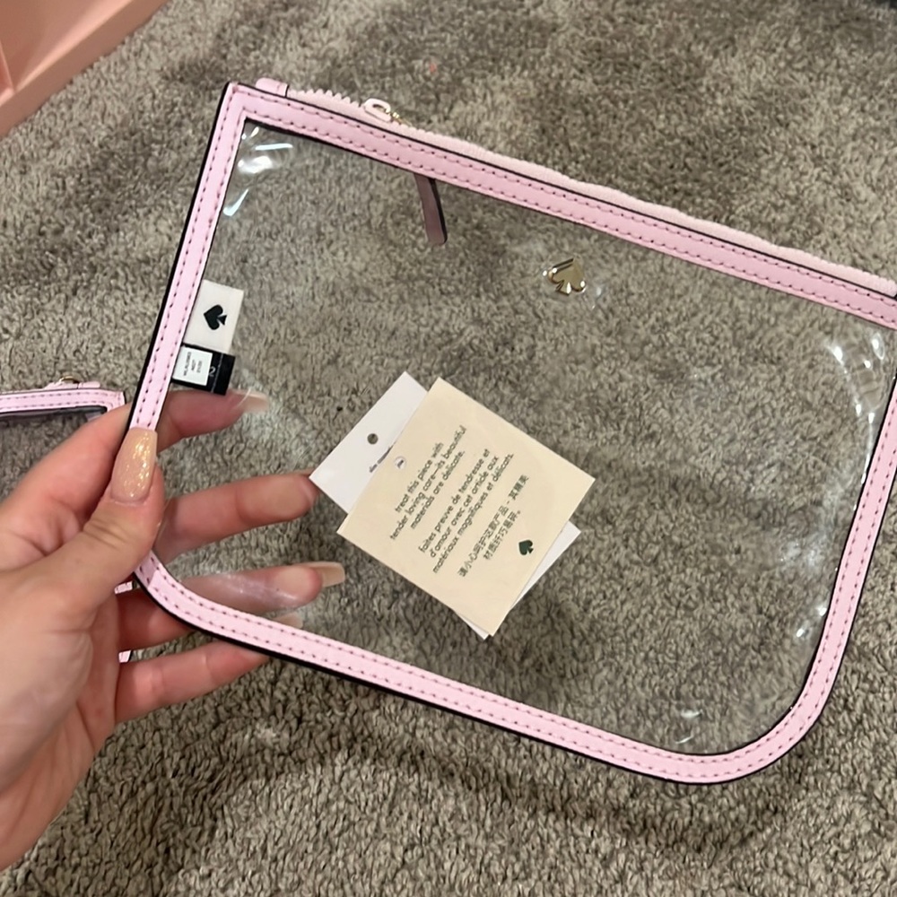 Kate Spade Clear clutch - light pink